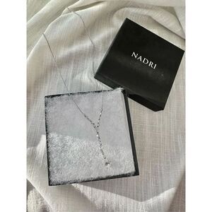 Nadri cubic zirconia wide dangle necklace 